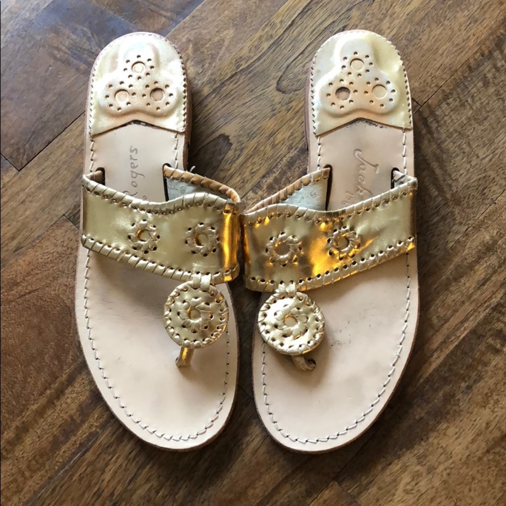 Jack Rogers Gold Sandals size 8